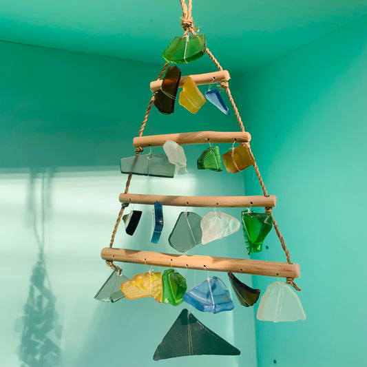 Christmas tree with Glass Wind Chime